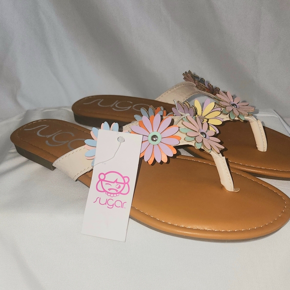 Sugar Women's Sandals with Pastel Floral Accents - Picture 2 of 3